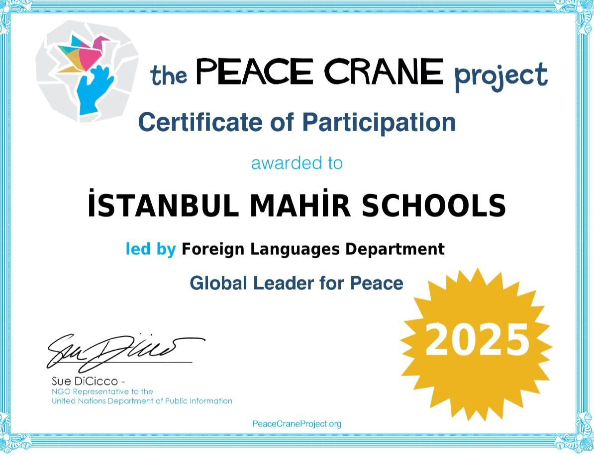 Peace Cranes Project 2025 / Amerika�dan mektup var